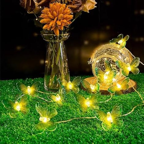Guirlande Lumineuse Papillons, 3M 20 LED Lumières de Fées de Papillons, Alimentées par Piles ou USB pour L'extérieur Intérieur Décoration Lumineuse pour Les Enfants (1/4)