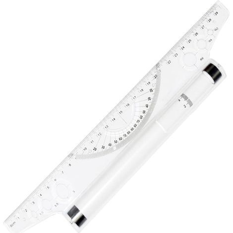 Règle Parallèle À Rouleau - 30 cm - Pour Dessin Technique Lignes Parallèles Et Cercles - En Plastique Transparent - 1 Pièce (1/5)