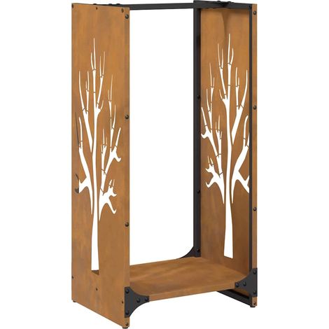 Firewood Rack 40x30x80 cm Weathering Steel vidaXL