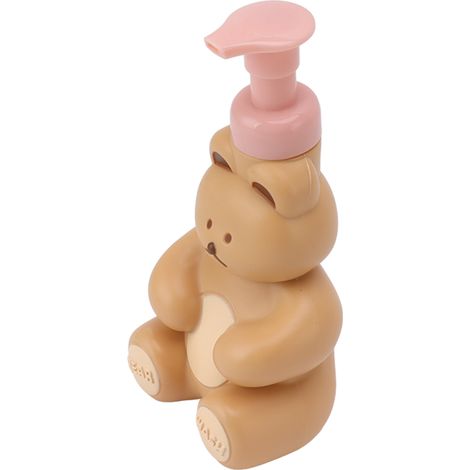 Flacon distributeur de savon liquide vide pour les mains, shampoing et après-shampoing, flacon pompe pour le lavage des mains, en forme d'ourson, petit format, couleur thé au lait. (1/5)