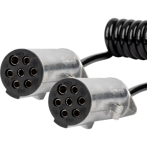 Cavo a spirale per rimorchio TIR, 2 connettori a 7 pin tipo N, 5 m, 24 V, amio-04379 (1/4)