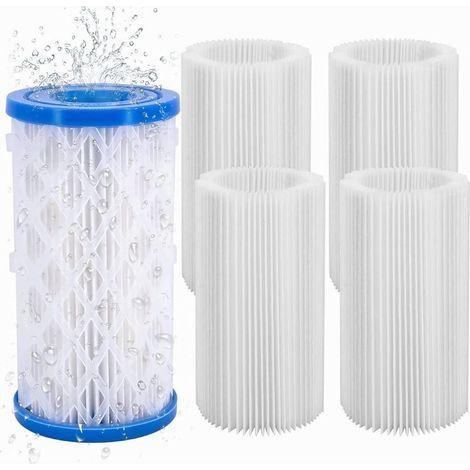 Cartouche Filtrante - Diamètre 108 mm - Hauteur 203 mm - Compatible Pompe Type A Et C - Pour Piscine Intex Et Bestway - Lot De 5 (1/5)
