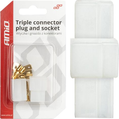 Enchufe tipo cubo, conector eléctrico de 3 pines + conectores amio-03513 (1/4)