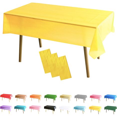 3 Pièces Nappe Rectangle (137 x 274 cm) Jaune Nappe de Table Anti-tâches Polyester Couverture de Table Protection de Table pour Salle à Manger, Jardin, Fête, Mariage, Maison, Banquet Halloween Noël (1/2)