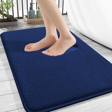 Tappetino da bagno in memory foam, morbido e antiscivolo, lavabile, assorbente e spesso, colore kaki, 5080 cm (1/5)