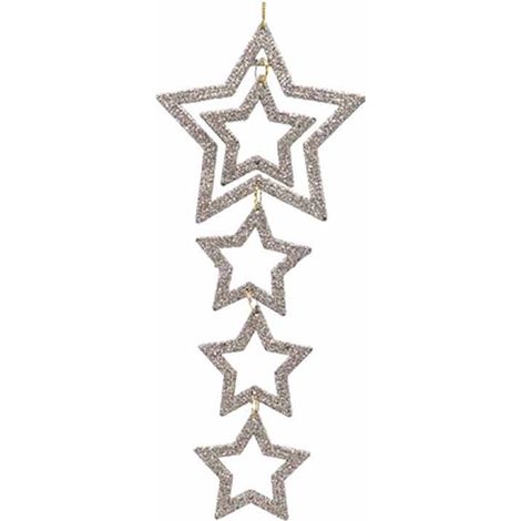 Pendaglio colore champagne per albero decorazione natalizia da 7.5 cm, confezione da 2 cm