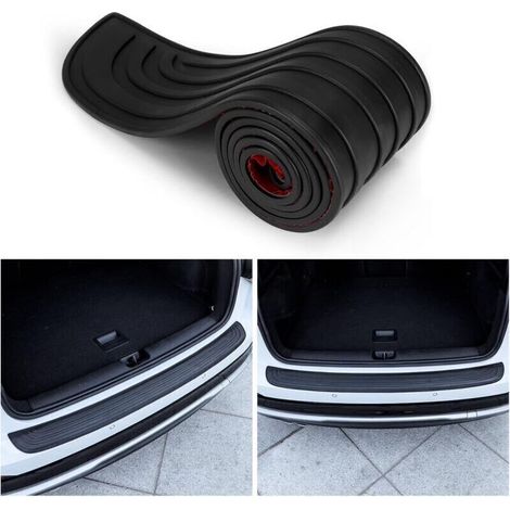 Set di 2 protezioni per paraurti auto, protezioni in gomma per bagagliaio, protezioni autoadesive per paraurti posteriore, compatibili con la maggior parte delle auto (90 x 7 cm) (1/4)
