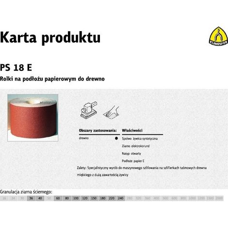 Klingspor PS 18E Carta abrasiva 150 mm x 30 m P40