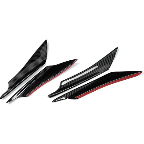 4-teiliges Set universeller Frontstoßstangen-Canards im Carbonfaser-Stil (1/5)