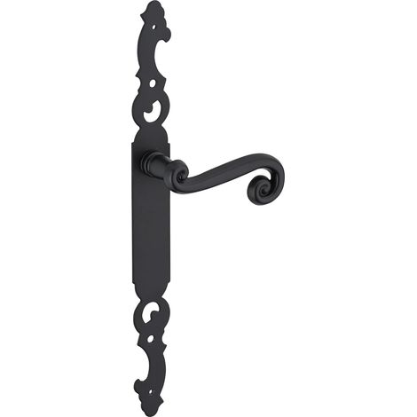 1 - Poignée De Porte - Carré 7 Mm - Entraxes 195 Mm - Finition Laqué Noir - Pour Porte Intérieure - Noir