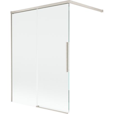 Mexen Rox paravento per vasca da bagno scorrevole a 2 ante 120 x 150 cm, trasparente, nichel spazzolato - 8C9-120-003-97-00