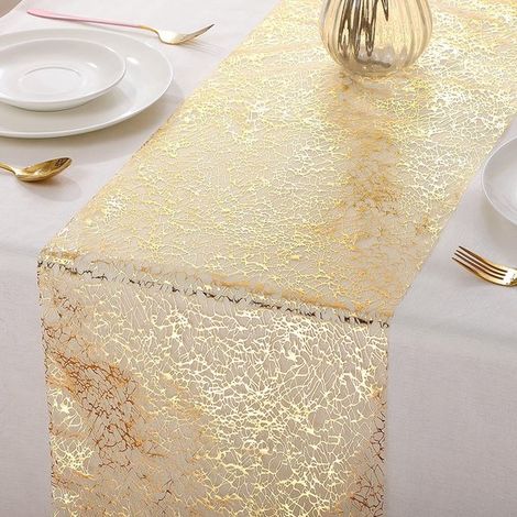 Chemin de table - 28275cm - Nappe - Nappe - Décoration de table bohème - Chemin de table - Nappe - Maille - Décoration de mariage - Décoration de table brillante - Paillettes - Pour mariage, baby show (1/5)