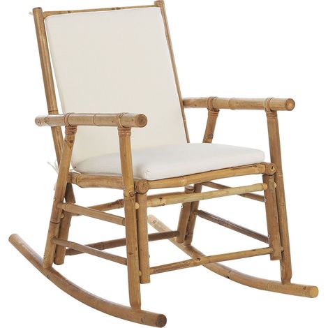 Garden Rocking Chair FRIGOLE Bamboo Wood Brown