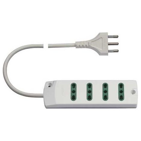 00404.C.B Enchufe múltiple 4P17/11+ S17 Blanco
