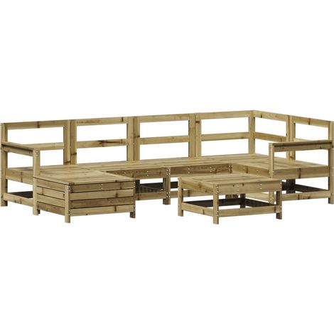 Maison Exclusive - 7-tlg. Garten-Sofagarnitur Kiefernholz Imprägn