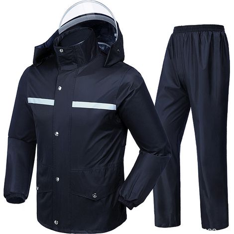 Ensemble imperméable et réfléchissant pour moto, veste de pluie coupe-vent, pantalon d'équitation imperméable (1/5)