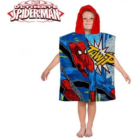 MV92261 - Peignoir avec capuche en coton - Spiderman 120x60cm
