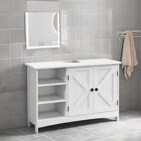 Meuble de salle de bain bianco en MDF 90 x 30 x 60 cm (1/5)