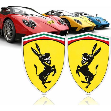 1pair drôle d'âne de Car Sticker,Snake Sticker,Dog Car Serpent Chien Motif éfléchissant Autocollant de Voiture Couverture Compatible pour Ferrari (1/5)