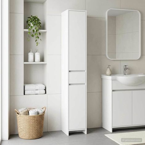 vidaXL Armoire de salle de bain Blanc 30 x 33 x 190 cm