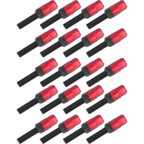 Boulons de roue M14x1,5 à siège conique, tige de 45 mm, hexagone de 17 mm, accessoires de roue universels pour voiture, rouges (1/5)