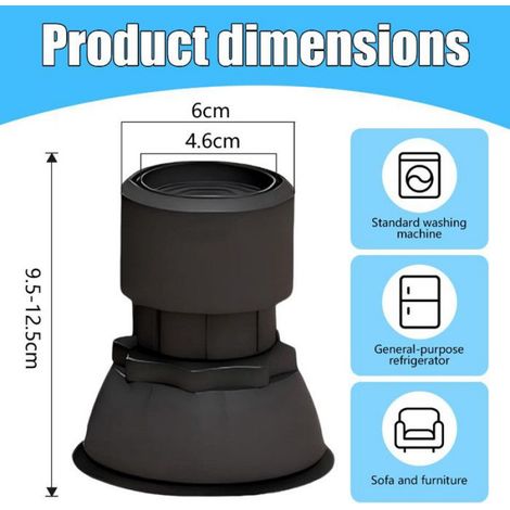Tapis anti-vibrations réglables,4Pc pieds anti-vibrations pour machine à laver,Amortisseurs lave linge,tapis en caoutchouc réglable (1/5)