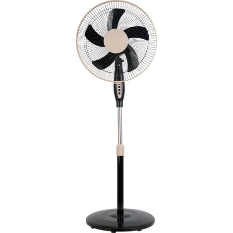 Ventilador de pie Belmonte Negro y Beige Ventilador de pie 45W Ventilador de pie silencioso Ventilador oscilante regulable (1/3)