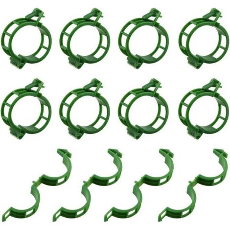 RisingFF Plant Clips for Supports/Trellises, Set of 100, Green