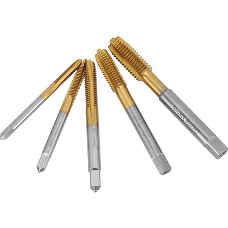 Taraud 5 pièces M4/10 HSS-Co 3 goujures, pour cuivre et métal (1/5)