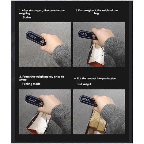 Elektrische Waage, wiederaufladbare tragbare digitale elektronische Waage, schwarz (1/5)