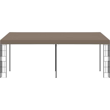 vidaXL Cenador con montaje en la pared gris taupe 6x3 m (1/2)