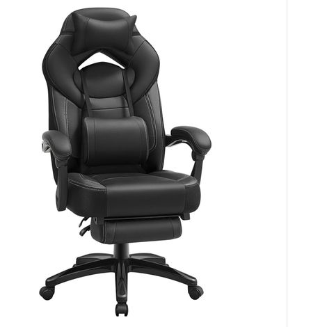 Sedia da ufficio gaming altezza regolabile 150 kg ergonomica nera 120005898