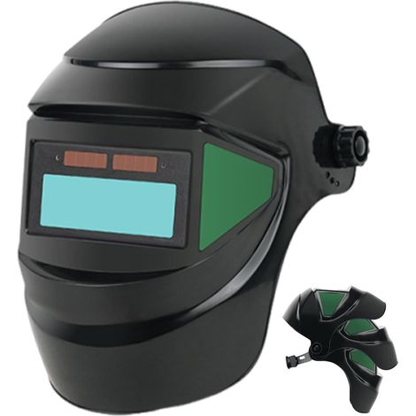 Casque de soudage à assombrissement automatique, coiffe à vision panoramique réglable, protection oculaire, cagoule anti-poussière et anti-éclaboussures, équipement de sécurité professionnel pour le s (1/5)