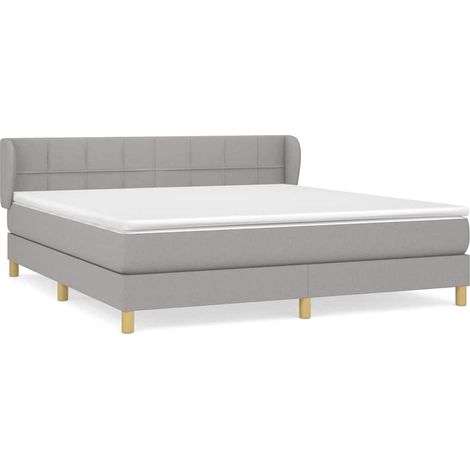 Maison Exclusive - Cama box spring con colchón tela gris claro 16 (1/5)