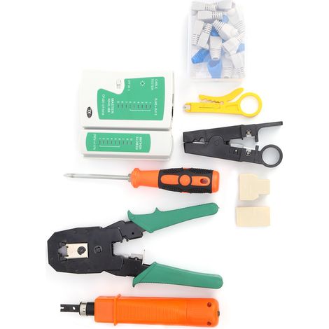 Kit de sertissage réseau portable avec détection de câbles, accessoires professionnels YG‑P310, 9V DC (1/5)
