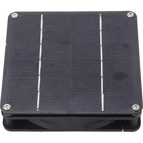 20-W-monokristalliner Solarventilator, schwarzer tragbarer Ständer, 14 x 14 x 3 cm, ideal für Reisen, Belüftung im Freien, Gewächshäuser und andere Räume. (1/5)