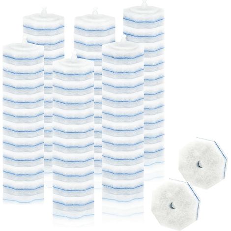 60 Pièces Brosse de Toilette Jetable, Têtes de Rechange pour Brosse WC, Nettoyage Toilette, Design Octogonal avec Matériau ABS Renforcé et Tête Abrasive, pour Salle de Bain et Lavabo (1/5)