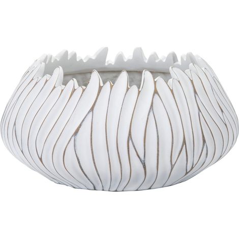 Vaso decorativo in resina bianca, Ø40x20 cm – Gaspeau Honduras (1/5)