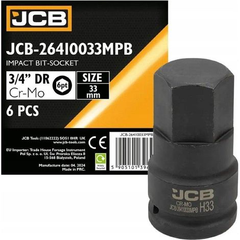 JCB Schlagschraubendüse 33 mm aus langlebigem poliertem Stahl