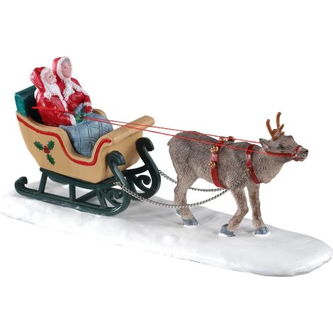 Slitta babbo natale family North Pole Sleigh Ride miniatura lemax 03514 (1/4)
