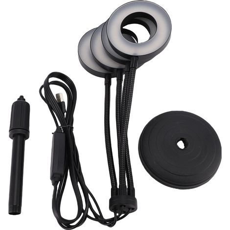 Lampe de culture LED à spectre complet, extensible, avec têtes circulaires, minuterie, 9 niveaux de luminosité, pour intérieur et intérieur (1/4)