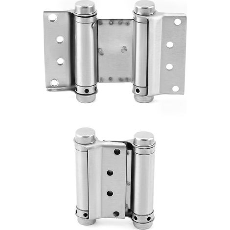 Charnières battantes de porte de bar de salon de café robustes, ensemble de 4 charnières battantes à fermeture automatique en acier inoxydable de 7,62 cm, charnières de porte à ressort à double action (1/4)