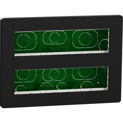 Unica boîte de concentration encastrée complète 2 rang de 8 mod anthracite SCHNEIDER NU171854