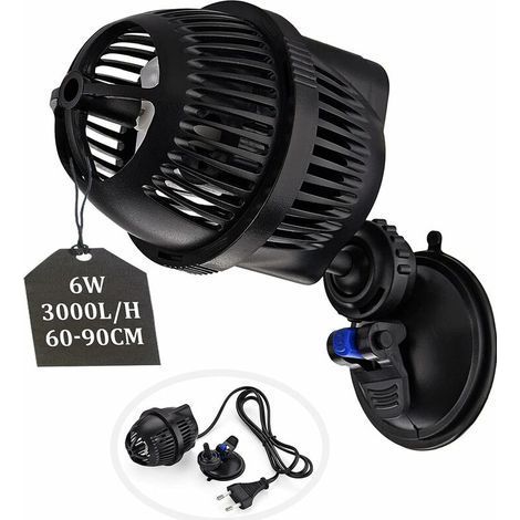 Aquarium Wave Pump 3000L/H 6Watt JVP-101A Circulating Pump for 60-90cm Aquarium, Suitable for Fresh Water and Salt Water with Suction Cup (1/5)