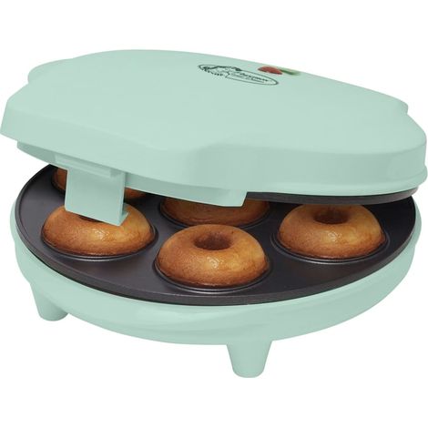 Bestron macchina per ciambelle elettrica, Donut Maker per 7 ciambelle piccole, incl. antiaderente & indicatoro luminso, 700 watt, colore: verde