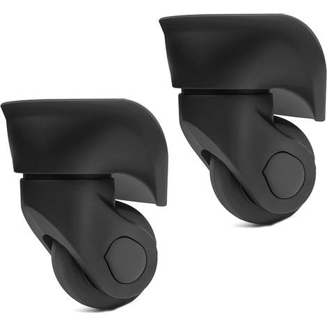 APEX Une paire de roues universelles pour bagages en caoutchouc durable, multidirectionnelles et silencieuses - Noires (2 pièces) (1/5)