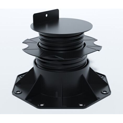 PLOT RÉGLABLE DE 60 À 138 MM POUR TERRASSE BOIS ET COMPOSITE - Coloris - Noir, Surface couverte en m² - 0.09 (1/5)