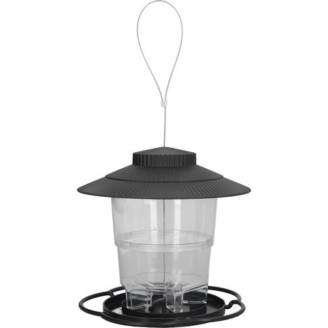 Mangeoire à Oiseaux 1L, ABS Durable, Conteneur Transparent à Remplissage Facile, Conception De Pavillon Portable, Mangeoire à Oiseaux Suspendue pour Jardin Et Cour (1/5)