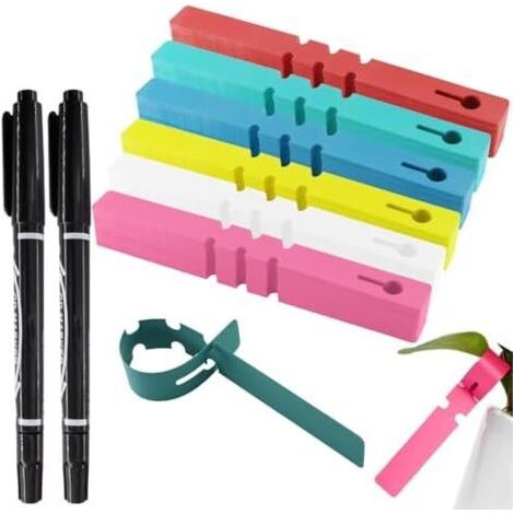 600 Pièces Etiquettes en Plastique pour Plantes avec 2 Stylos à Base D'eau Noir, x 21cm Suspendus Étiquettes de Plantes, Etiquette Jardin(6 Couleurs) - (1/5)