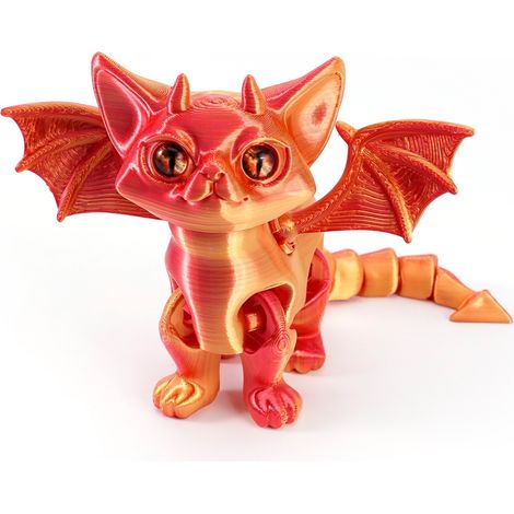 Figurine Chat Demon Ange - Articulée 3D Imprimée - Décoration Intérieure - Collectionneur - 1 Pièce (1/3)